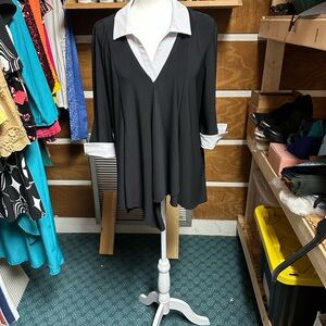 Joseph Ribkoff Black and White Blouse